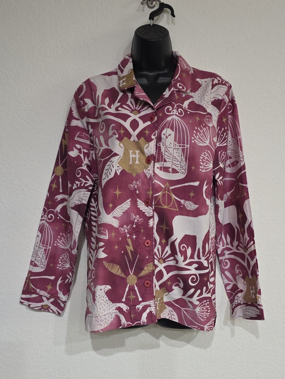 Pottery Barn | Women's Harry Potter Magical Motif Loungewear Pajama Shirt Sz L